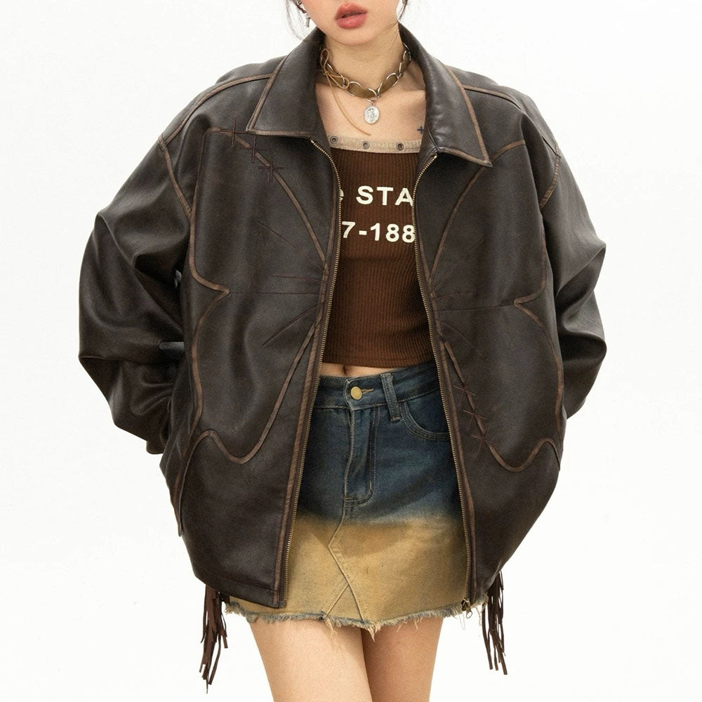 Cute Everyday Outfits, Outfit Inspo Casual Butterfly Distressed Leather Jacket Cute Everyday Outfits, Outfit Inspo Casual Butterfly Distressed Leather Jacket