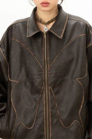 Cute Everyday Outfits, Outfit Inspo Casual Butterfly Distressed Leather Jacket