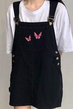 Cute Everyday Outfits, Outfit Inspo Casual Butterfly Dungaree Dress