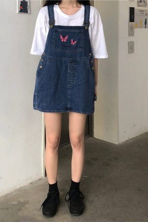 Cute Everyday Outfits, Outfit Inspo Casual Butterfly Dungaree Dress