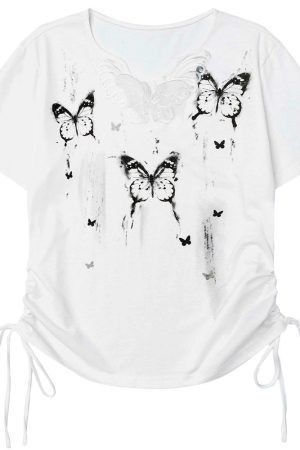 Cute Everyday Outfits, Outfit Inspo Casual Butterfly Graphic T-Shirt