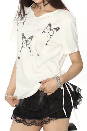 Cute Everyday Outfits, Outfit Inspo Casual Butterfly Graphic T-Shirt