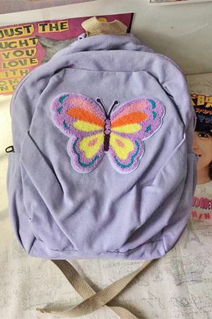 Cute Everyday Outfits, Outfit Inspo Casual Butterfly Lavender Backpack