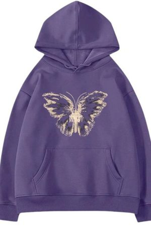Cute Everyday Outfits, Outfit Inspo Casual Butterfly Print Aesthetic Hoodie
