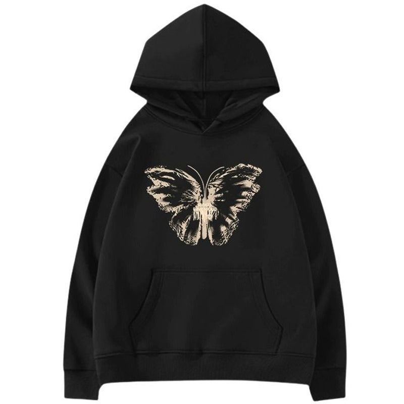 Cute Everyday Outfits, Outfit Inspo Casual Butterfly Print Aesthetic Hoodie