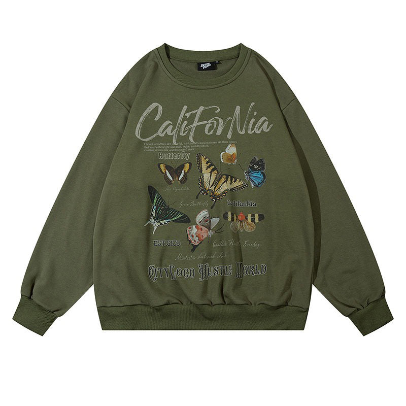 Cute Everyday Outfits, Outfit Inspo Casual Butterfly Print Aesthetic Sweatshirt