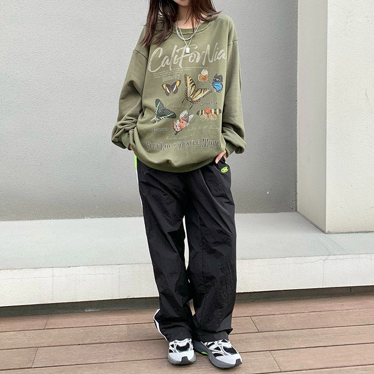 Cute Everyday Outfits, Outfit Inspo Casual Butterfly Print Aesthetic Sweatshirt Cute Everyday Outfits, Outfit Inspo Casual Butterfly Print Aesthetic Sweatshirt