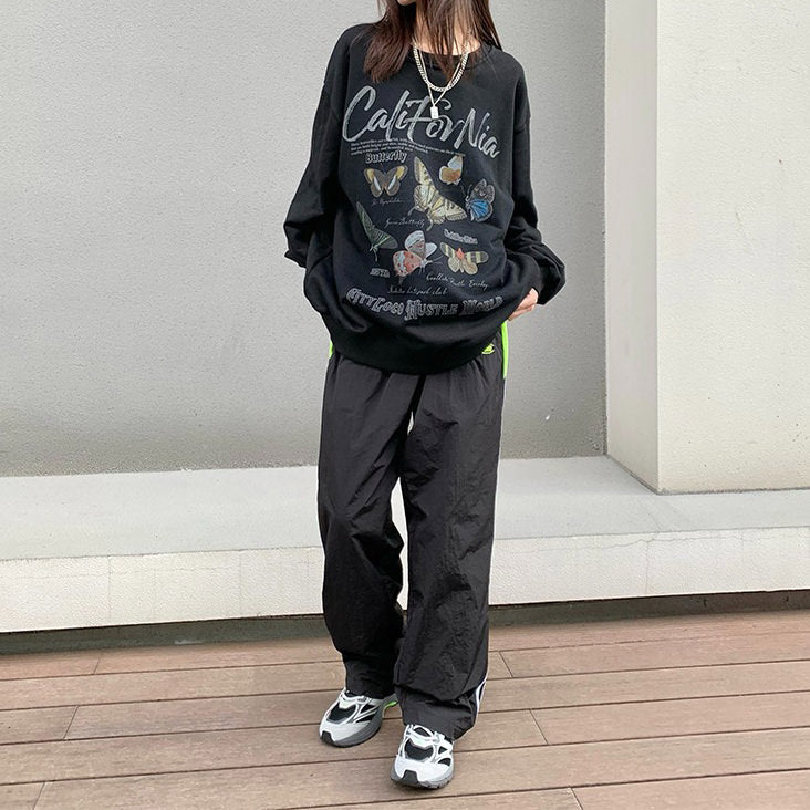 Cute Everyday Outfits, Outfit Inspo Casual Butterfly Print Aesthetic Sweatshirt Cute Everyday Outfits, Outfit Inspo Casual Butterfly Print Aesthetic Sweatshirt