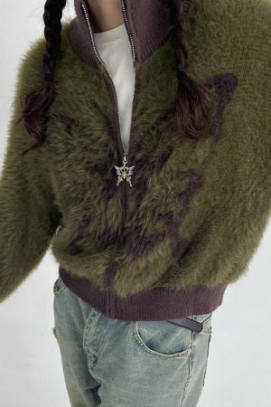 Cute Everyday Outfits, Outfit Inspo Casual Butterfly Print Fuzzy Bomber