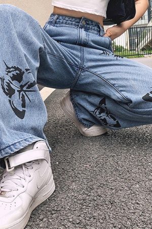 Cute Everyday Outfits, Outfit Inspo Casual Butterfly Print Jeans