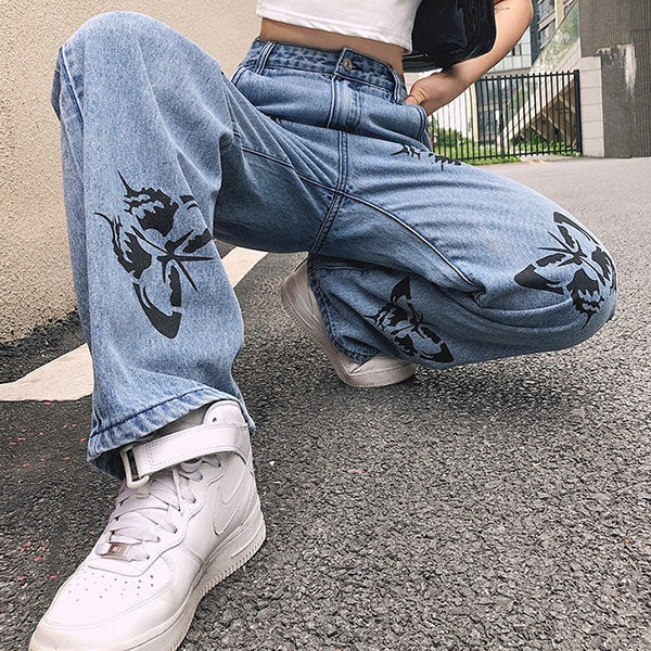 Cute Everyday Outfits, Outfit Inspo Casual Butterfly Print Jeans Cute Everyday Outfits, Outfit Inspo Casual Butterfly Print Jeans