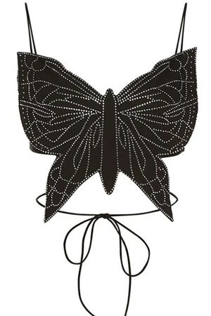 Cute Everyday Outfits, Outfit Inspo Casual Butterfly-Shaped Backless Top