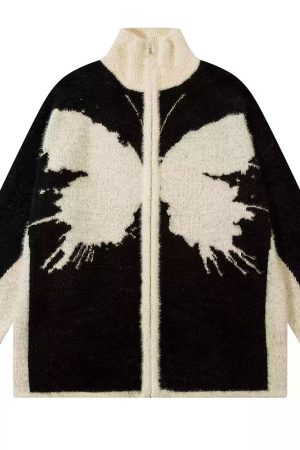 Cute Everyday Outfits, Outfit Inspo Casual Butterfly Zip-Up Jacket