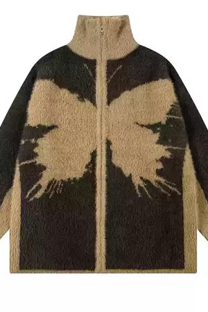 Cute Everyday Outfits, Outfit Inspo Casual Butterfly Zip-Up Jacket