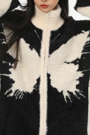 Cute Everyday Outfits, Outfit Inspo Casual Butterfly Zip-Up Jacket