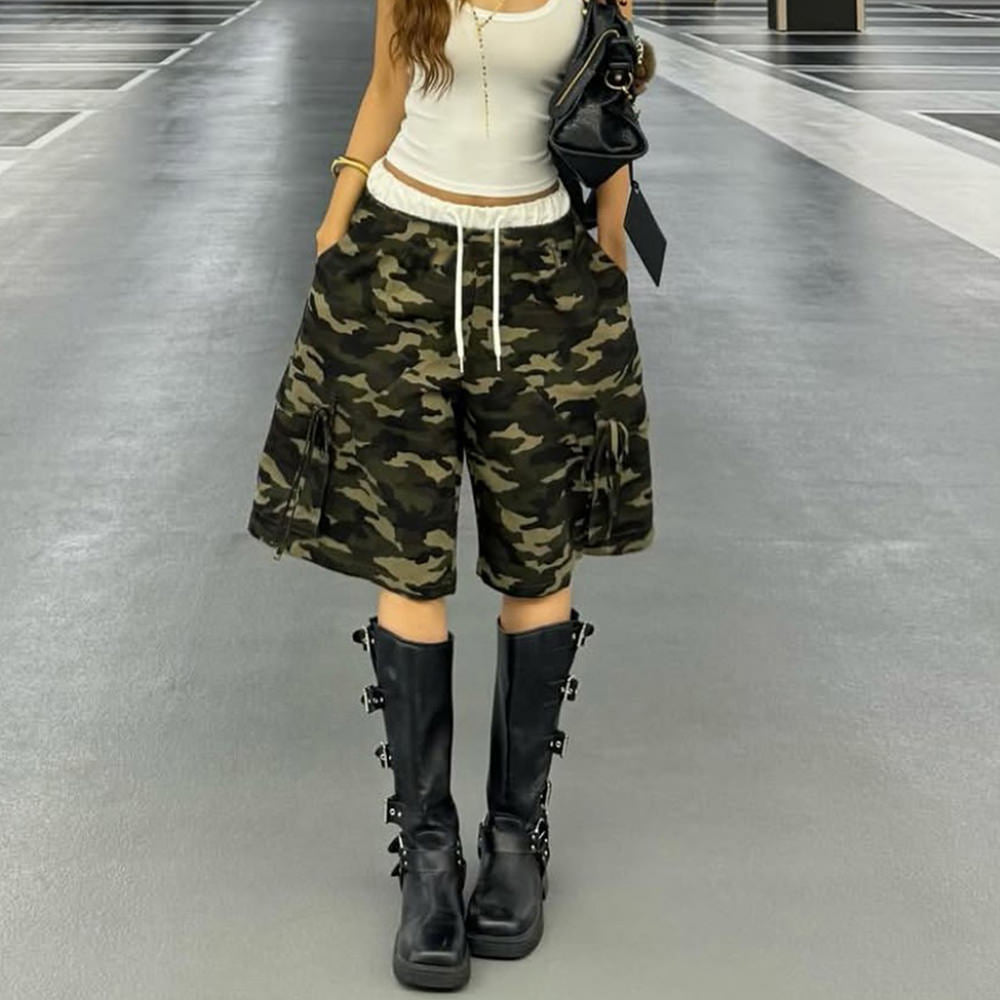 Cute Everyday Outfits, Outfit Inspo Casual Camouflage Bow Side Cargo Shorts Cute Everyday Outfits, Outfit Inspo Casual Camouflage Bow Side Cargo Shorts