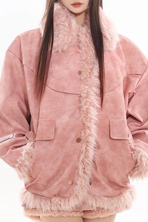 Cute Everyday Outfits, Outfit Inspo Casual Campus Queen Fur Trim Jacket