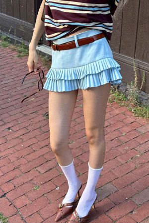 Cute Everyday Outfits, Outfit Inspo Casual Campus Secrets Double Layer Pleated Skirt