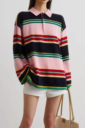 Cute Everyday Outfits, Outfit Inspo Casual Campus Secrets Stripe Rugby Polo Shirt