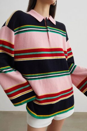 Cute Everyday Outfits, Outfit Inspo Casual Campus Secrets Stripe Rugby Polo Shirt