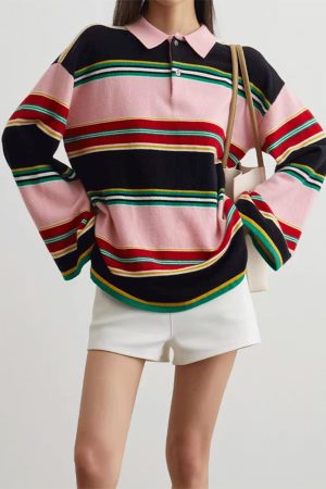 Cute Everyday Outfits, Outfit Inspo Casual Campus Secrets Stripe Rugby Polo Shirt
