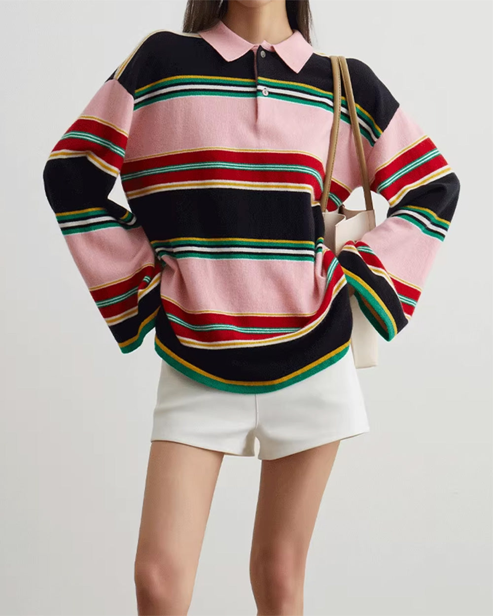 Cute Everyday Outfits, Outfit Inspo Casual Campus Secrets Stripe Rugby Polo Shirt Cute Everyday Outfits, Outfit Inspo Casual Campus Secrets Stripe Rugby Polo Shirt