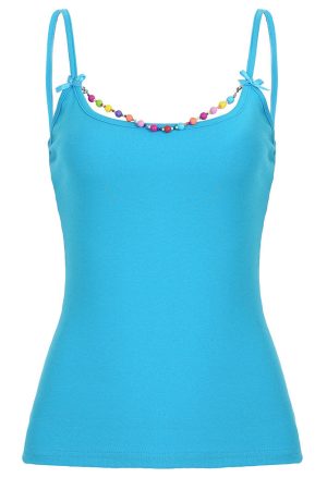 Cute Everyday Outfits, Outfit Inspo Casual Candy Beads Tank Top