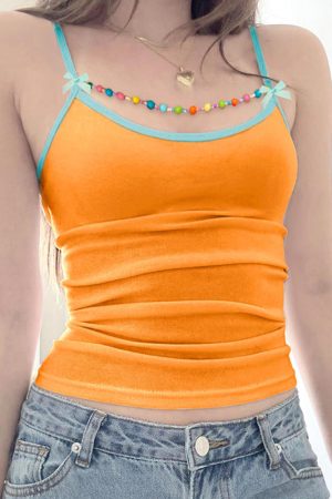 Cute Everyday Outfits, Outfit Inspo Casual Candy Beads Tank Top