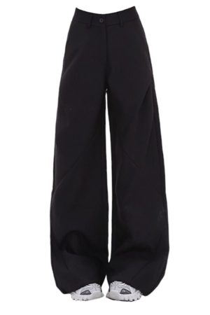 Cute Everyday Outfits, Outfit Inspo Casual Casual Friday Wide-Leg Black Pants