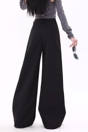 Cute Everyday Outfits, Outfit Inspo Casual Casual Friday Wide-Leg Black Pants