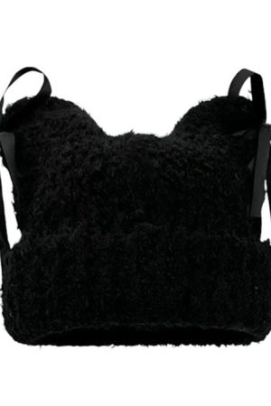 Cute Everyday Outfits, Outfit Inspo Casual Cat Ear Beanie with Bows
