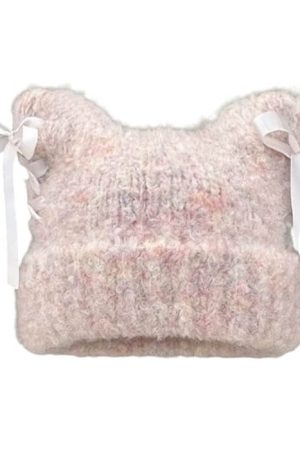 Cute Everyday Outfits, Outfit Inspo Casual Cat Ear Beanie with Bows