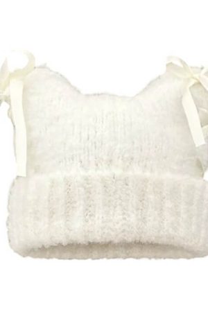 Cute Everyday Outfits, Outfit Inspo Casual Cat Ear Beanie with Bows