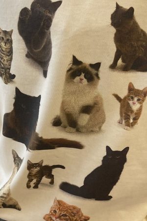 Cute Everyday Outfits, Outfit Inspo Casual Cat Print Aesthetic T-Shirt