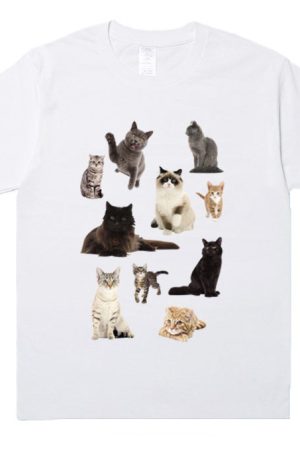 Cute Everyday Outfits, Outfit Inspo Casual Cat Print Aesthetic T-Shirt
