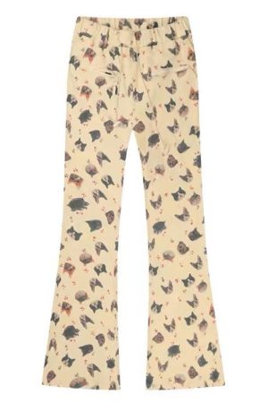 Cute Everyday Outfits, Outfit Inspo Casual Cat Print Graphic Pants