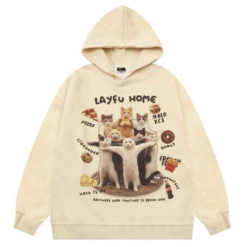 Cute Everyday Outfits, Outfit Inspo Casual Cat Squad Oversized Hoodie