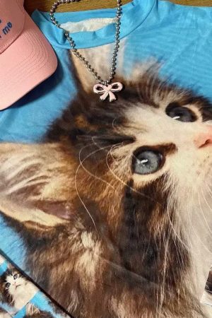 Cute Everyday Outfits, Outfit Inspo Casual Cats Everywhere Graphic Long Sleeve