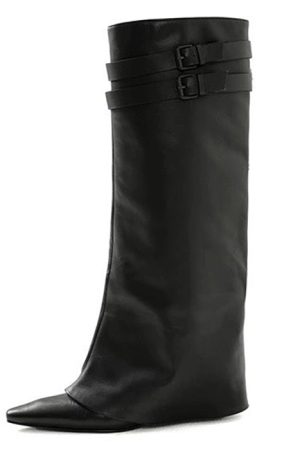 Cute Everyday Outfits, Outfit Inspo Casual Catwalk Double Buckle Knee-High Boots