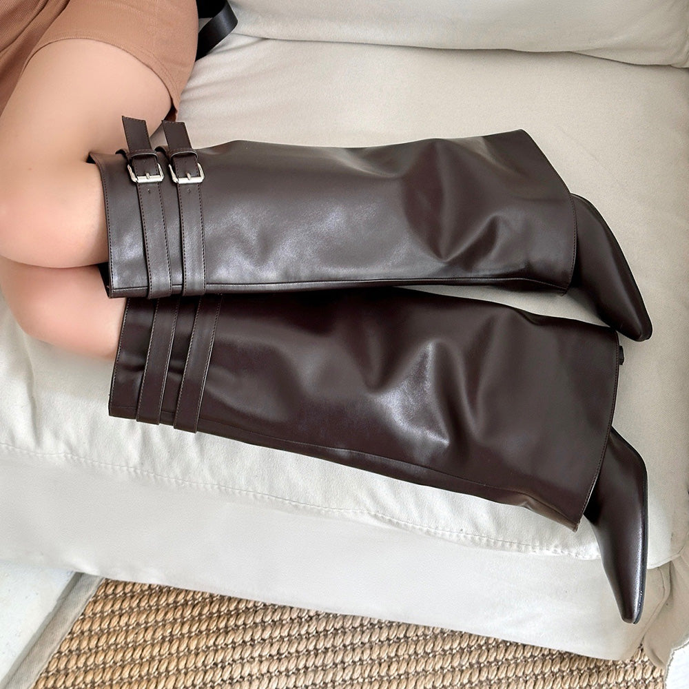 Cute Everyday Outfits, Outfit Inspo Casual Catwalk Double Buckle Knee-High Boots Cute Everyday Outfits, Outfit Inspo Casual Catwalk Double Buckle Knee-High Boots