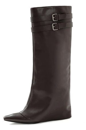 Cute Everyday Outfits, Outfit Inspo Casual Catwalk Double Buckle Knee-High Boots