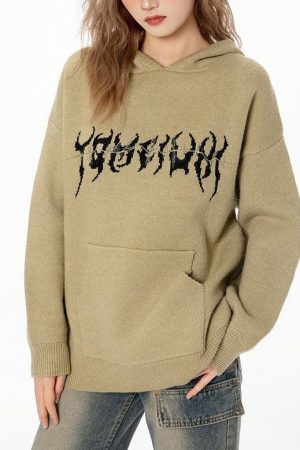 Cute Everyday Outfits, Outfit Inspo Casual Centipede Knit Hoodie