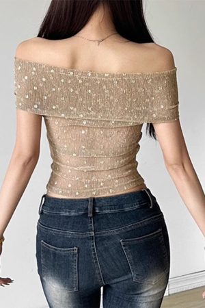 Cute Everyday Outfits, Outfit Inspo Casual Charming Rose Bardot Mesh Top