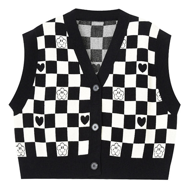 Cute Everyday Outfits, Outfit Inspo Casual Checkerboard Cropped Vest