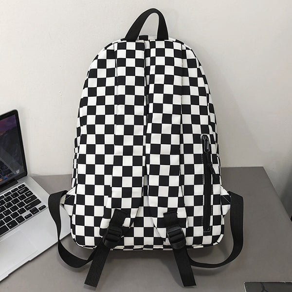 Cute Everyday Outfits, Outfit Inspo Casual Checkered Canvas Backpack Cute Everyday Outfits, Outfit Inspo Casual Checkered Canvas Backpack
