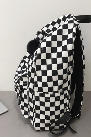 Cute Everyday Outfits, Outfit Inspo Casual Checkered Canvas Backpack