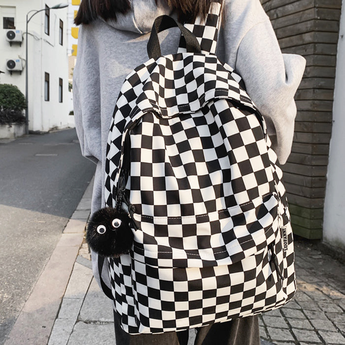 Cute Everyday Outfits, Outfit Inspo Casual Checkered Canvas Backpack Cute Everyday Outfits, Outfit Inspo Casual Checkered Canvas Backpack
