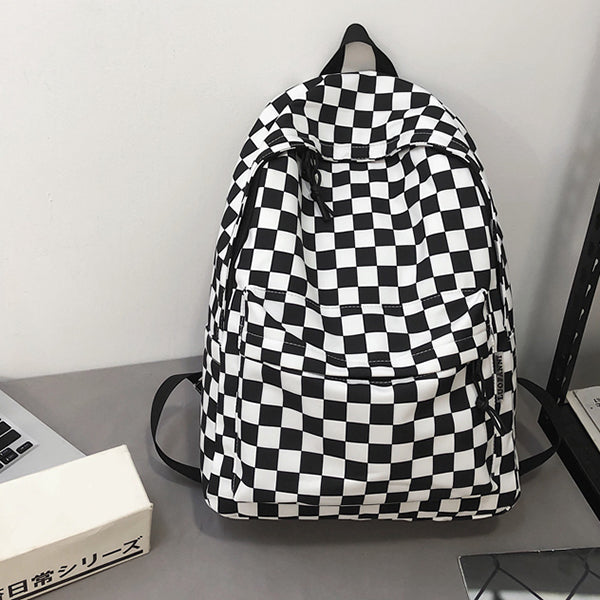 Cute Everyday Outfits, Outfit Inspo Casual Checkered Canvas Backpack Cute Everyday Outfits, Outfit Inspo Casual Checkered Canvas Backpack