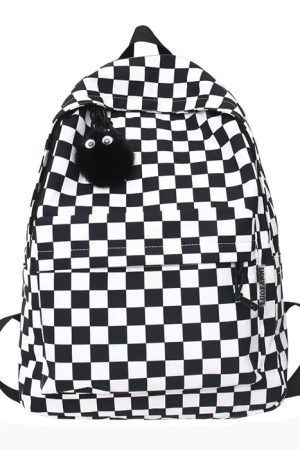 Cute Everyday Outfits, Outfit Inspo Casual Checkered Canvas Backpack
