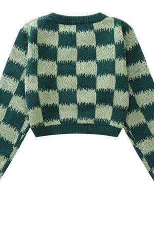 Cute Everyday Outfits, Outfit Inspo Casual Checkered Fuzzy Crop Sweater